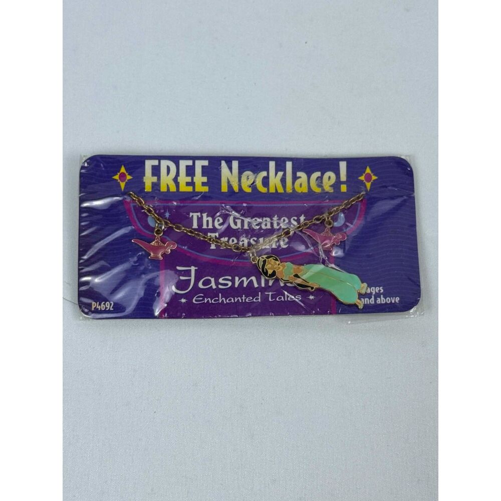 Vintage 90's Disney Jasmine Enchanted Tales Necklace Aladdin Movie